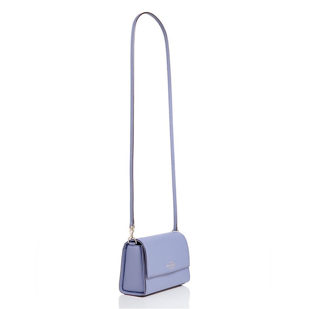 Kate Spade Cedar Street Magnolia Oyster Blue Saffiano Leather Cross Body Bag